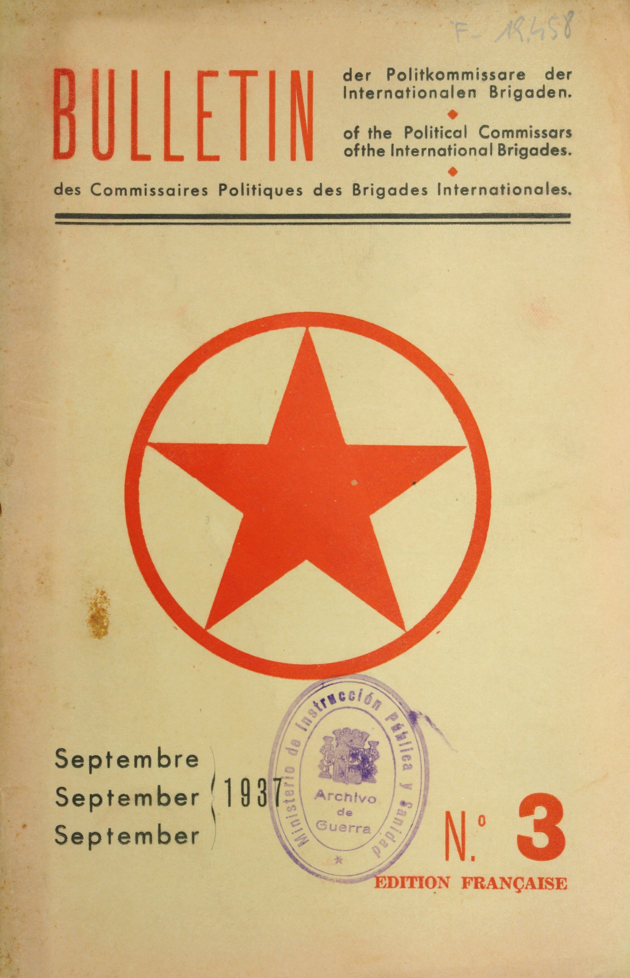 Bulletin des Commissaires politiques des Brigades Internationales